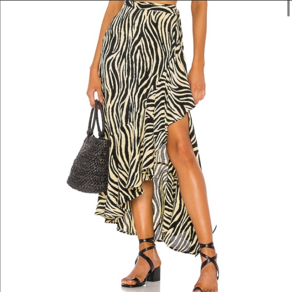 Faithfull the brand zebra wrap skirt